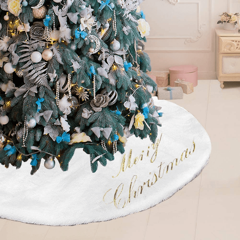 CDBZ Christmas Tree Skirt 60 inches Large Snowy White Faux Fur Christmas Tree Skirt for Christmas Holiday Decorations Indoor Outdoor… Home & Garden > Decor > Seasonal & Holiday Decorations > Christmas Tree Skirts cdbz 60inch  