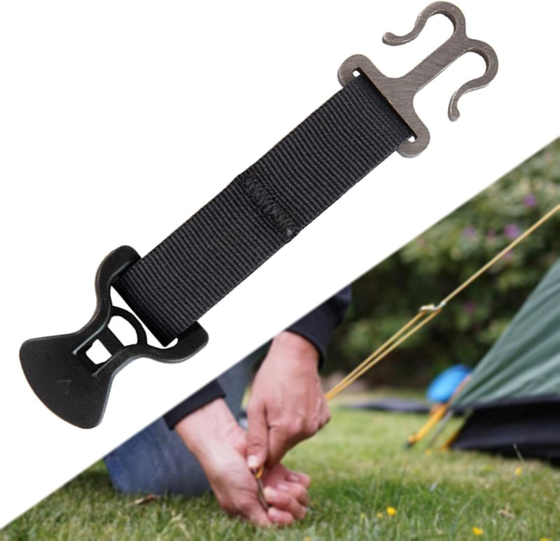 Amagogo Camping Tent Buckle Rope Tensioner Tent Double Door Pull up Portable Stainless Steel Hook Tents Accessories Wind Rope Holder Awning Hooks