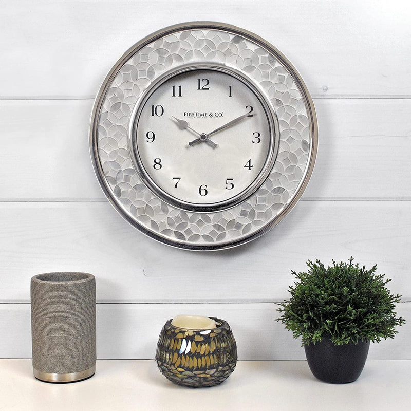 Firstime & Co. Arabesque Mosaic Wall Clock, White, 10.25 X 2 X 10.25, (00242)