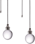 Ceiling Fan Pull Chain Set - 2 Pieces Green Crystal Ball 30mm Diameter Fan Pull Chains 20 Inch Ceiling Fan Chain Extender with Chain Connector Home Wedding Decor Ornament Pendant Home & Garden > Decor > Seasonal & Holiday Decorations LONGSHENG - SINCE 2001 - Clear  