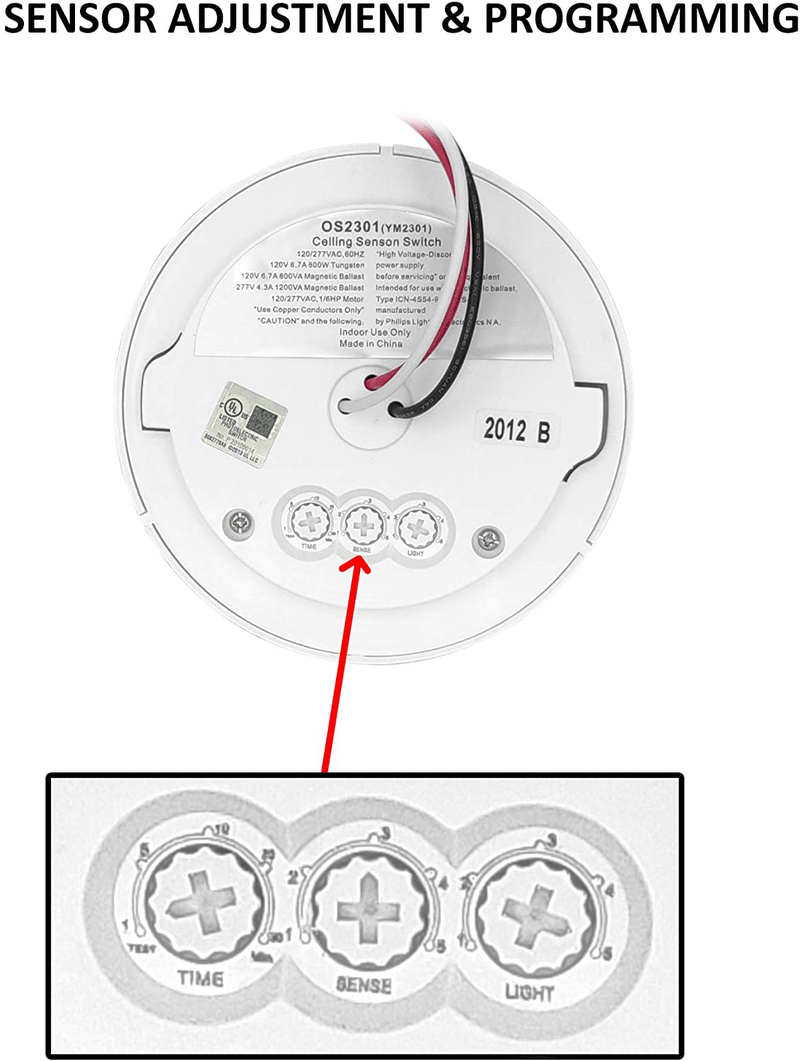 Ceiling Mounted PIR Occupancy Sensor Fan or Light Switch Replacement, 360 Degrees Coverage Range, Programmable Timer, Sensitivity and Light Level Sensing Adjustment, White Home & Garden > Lighting Accessories > Lighting Timers AH Lighting   