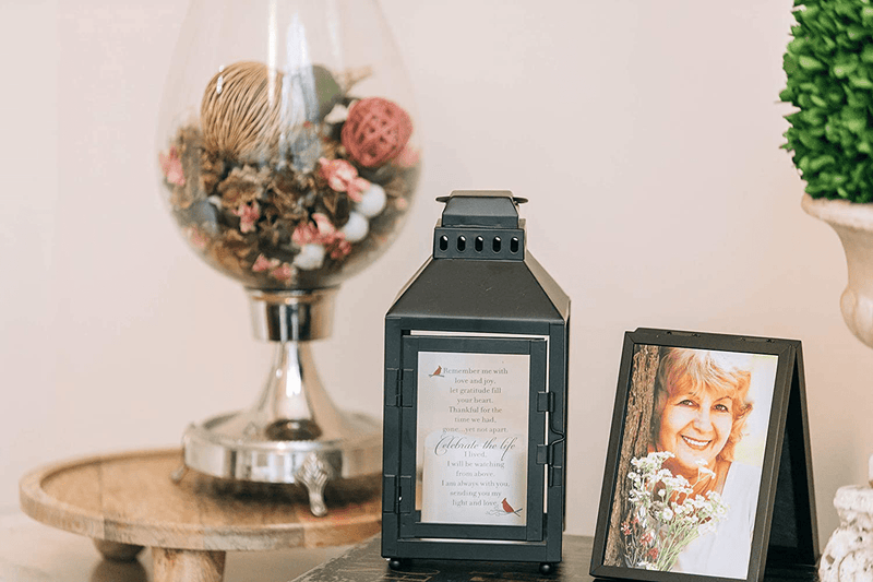 Celebration of Life Memorial Lantern with Flickering LED Candle-Thoughtful Bereavement Gift /Sympathy Gift for Loss of Loved One (Black) Home & Garden > Decor > Home Fragrance Accessories > Candle Holders The Grandparent Gift Co.   