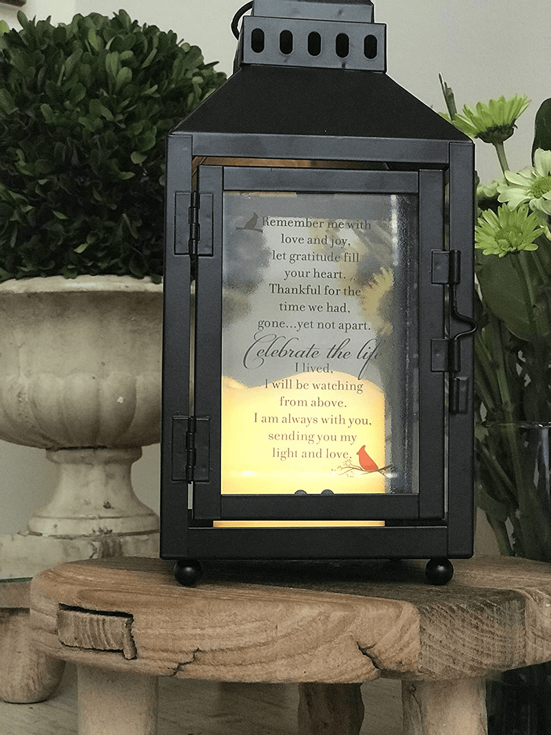 Celebration of Life Memorial Lantern with Flickering LED Candle-Thoughtful Bereavement Gift /Sympathy Gift for Loss of Loved One (Black) Home & Garden > Decor > Home Fragrance Accessories > Candle Holders The Grandparent Gift Co.   