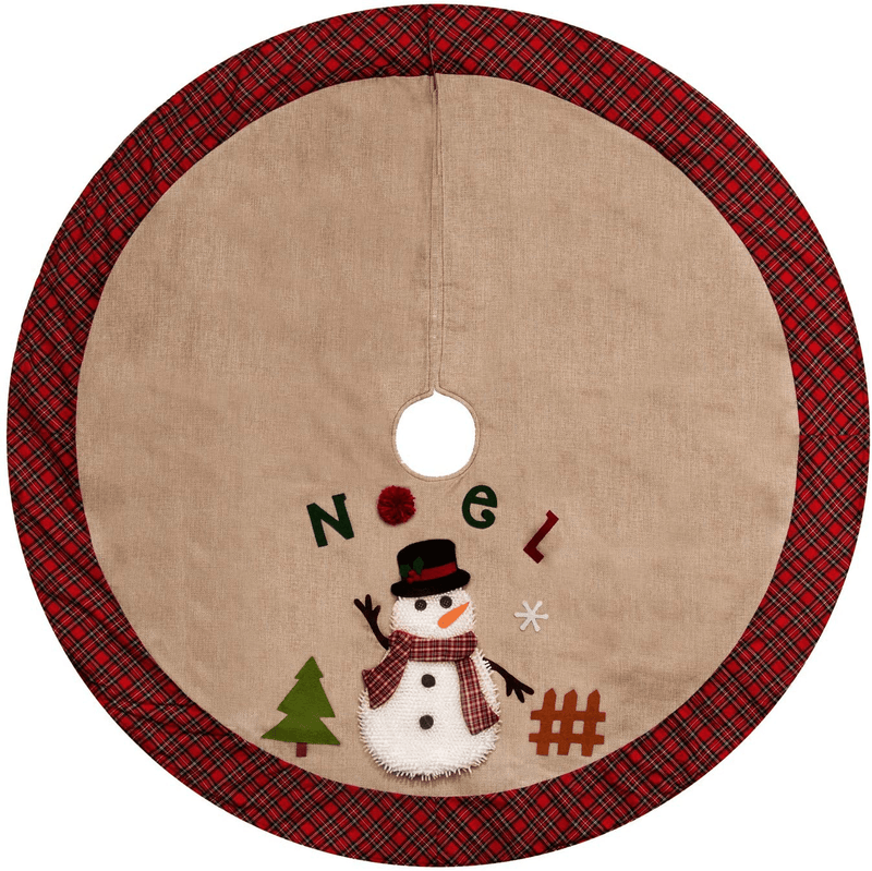 CELIVESGG 48" Christmas Tree Skirt Tree Skirt Double Layers a Fine Decorative Handicraft for Holiday Party … (Beige) Home & Garden > Decor > Seasonal & Holiday Decorations > Christmas Tree Skirts CELIVESGG   