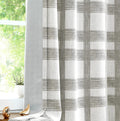 Central Park White Grey Plaid Blackout Window Curtain Buffalo Check Geometric Panel for Bedroom Living Room Grommet Top Rustic Farmhouse Room Darkening Thermal Insulated Drape, 50"X63"X2, Light Grey