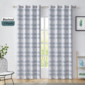 Central Park White Grey Plaid Blackout Window Curtain Buffalo Check Geometric Panel for Bedroom Living Room Grommet Top Rustic Farmhouse Room Darkening Thermal Insulated Drape, 50"X63"X2, Light Grey Home & Garden > Decor > Window Treatments > Curtains & Drapes Central Park Chambray Blue 50"x108"x2 