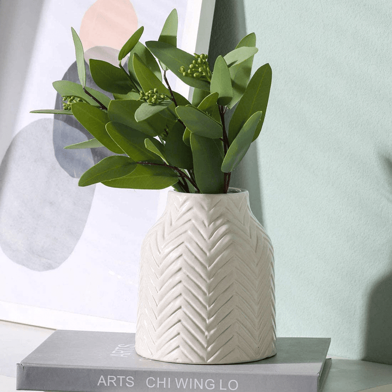 Ceramic Vases,White Ceramic Vase,Vase Pottery Vase Handmade Cute Flower Vase for Home Décor (Small) Home & Garden > Decor > Vases hjn   