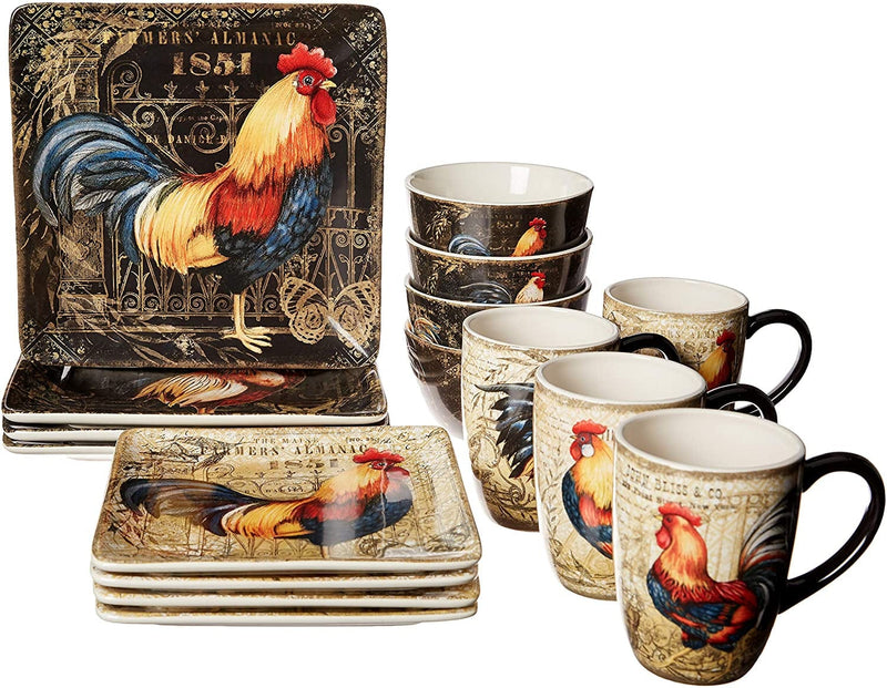 Certified International Gilded Rooster Dinnerware.Tabletop, One Size, Multicolor Home & Garden > Kitchen & Dining > Tableware > Dinnerware Certified International   