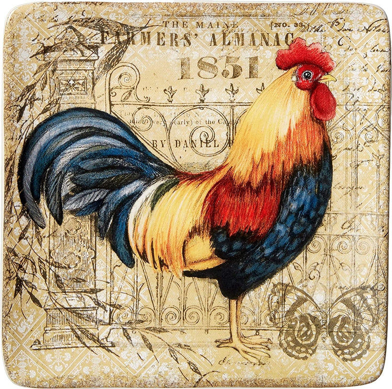 Certified International Gilded Rooster Dinnerware.Tabletop, One Size, Multicolor