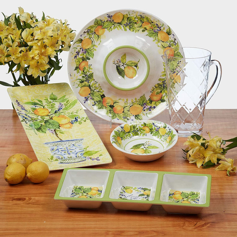Certified International Lemon Zest 12 Pc Melamine Dinnerware Set, Service for 4, Multicolor Home & Garden > Kitchen & Dining > Tableware > Dinnerware Certified International   