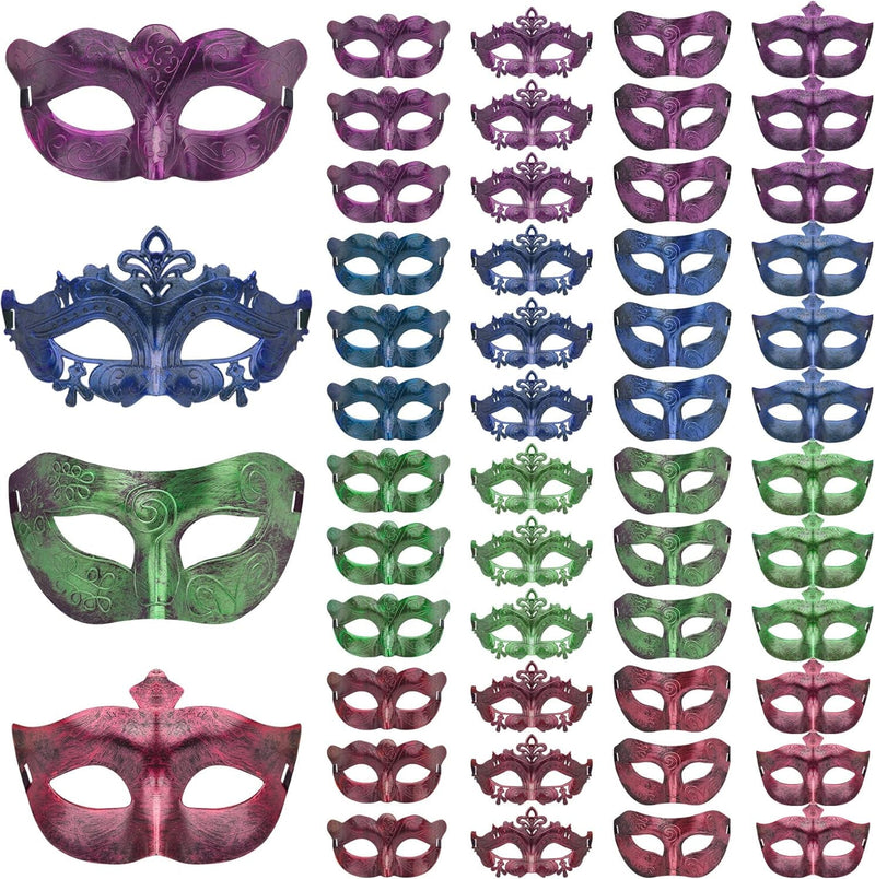 FEQO 48 Pieces Masquerade Masks Vintage Antique Masks Venetian Masks