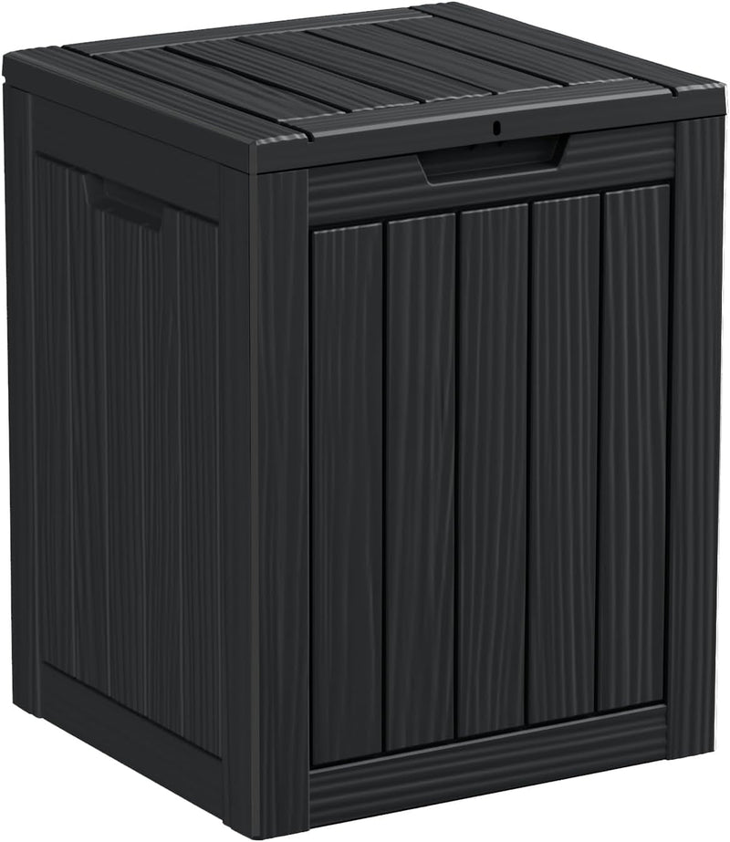 80 Gallon Resin Deck Box, Lockable Patio Outdoor Storage Box for Furniture, Garden Tools and Tools Storage, Waterproof outside Storage Box - Black