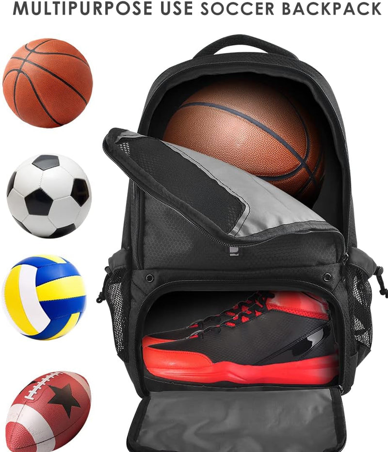 BROTOU Basketball Backpack, Large Basketball Bag with Shoes and Ball Compartment, Soccer Backpacks for Basketball/Volleyball