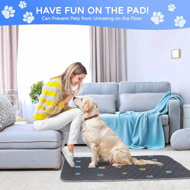 Aitmexcn Washable Puppy Dog Pee Pad, 2PCS 100% Waterproof Whelping Training Mat for Puppy/Senior Dog, Fast Drying Reusable Puppy Pads for Indoor, Outdoor and Car Travel- 18'' X 24''