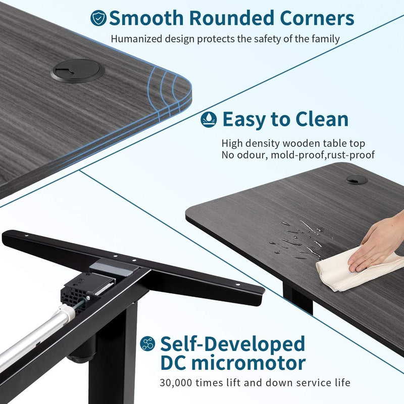 Furmax Office Standing Desk with Height Adjustable Metal Legs, Carbon