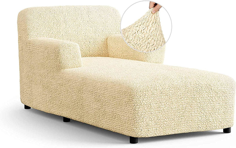 Chaise Lounge Cover - Lounge Chair Sofa Slipcover- Soft Polyester Fabric Slipcovers - 1-Piece Form Fit Stretch Furniture Slipcover - Microfibra Collection - Dark Grey (Chaise Lounge) Home & Garden > Decor > Chair & Sofa Cushions PAULATO BY GA.I.CO. Cream Chaise Lounge 