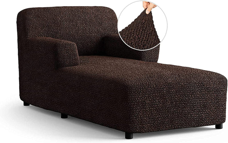 Chaise Lounge Cover - Lounge Chair Sofa Slipcover- Soft Polyester Fabric Slipcovers - 1-Piece Form Fit Stretch Furniture Slipcover - Microfibra Collection - Dark Grey (Chaise Lounge) Home & Garden > Decor > Chair & Sofa Cushions PAULATO BY GA.I.CO. Dark Brown Chaise Lounge 