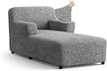 Chaise Lounge Cover - Lounge Chair Sofa Slipcover- Soft Polyester Fabric Slipcovers - 1-Piece Form Fit Stretch Furniture Slipcover - Microfibra Collection - Dark Grey (Chaise Lounge)
