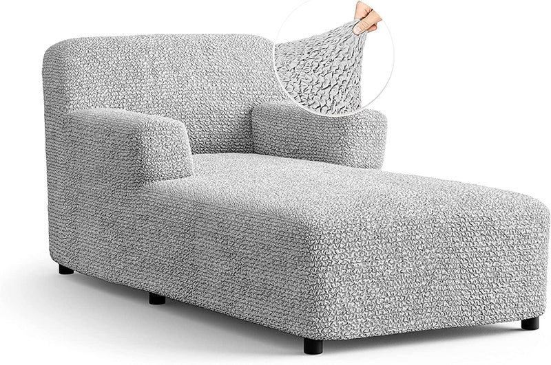 Chaise Lounge Cover - Lounge Chair Sofa Slipcover- Soft Polyester Fabric Slipcovers - 1-Piece Form Fit Stretch Furniture Slipcover - Microfibra Collection - Dark Grey (Chaise Lounge) Home & Garden > Decor > Chair & Sofa Cushions PAULATO BY GA.I.CO. Light Grey Chaise Lounge 