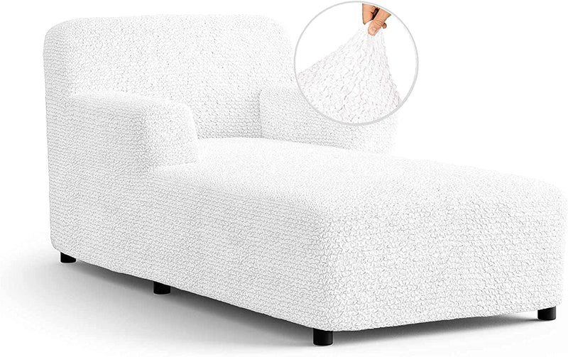Chaise Lounge Cover - Lounge Chair Sofa Slipcover- Soft Polyester Fabric Slipcovers - 1-Piece Form Fit Stretch Furniture Slipcover - Microfibra Collection - Dark Grey (Chaise Lounge) Home & Garden > Decor > Chair & Sofa Cushions PAULATO BY GA.I.CO. White Chaise Lounge 