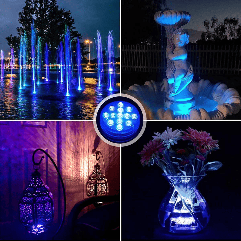 Chakev Submersible LED Pool Lights, 16 Colors Underwater Pond Lights with Remote, Waterproof Bathtub Shower Lights Hot Tub Light with Magnets Suction Cup for Pool Fountain Fish Tank Vase Garden 8 Pack