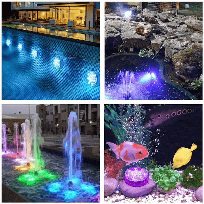 Chakev Submersible Led Pool Lights, 16 Colors Underwater Pond Lights with Remote, Waterproof Magnetic Bathtub Light with Suction Cup Hot Tub Light for Pond Fountain Aquariums Vase Garden Party 1 Pack