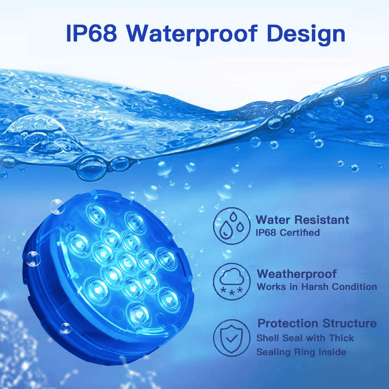 Chakev Submersible Led Pool Lights, 16 Colors Underwater Pond Lights with Remote, Waterproof Magnetic Bathtub Light with Suction Cup Hot Tub Light for Pond Fountain Aquariums Vase Garden Party 1 Pack Home & Garden > Pool & Spa > Pool & Spa Accessories Chakev   