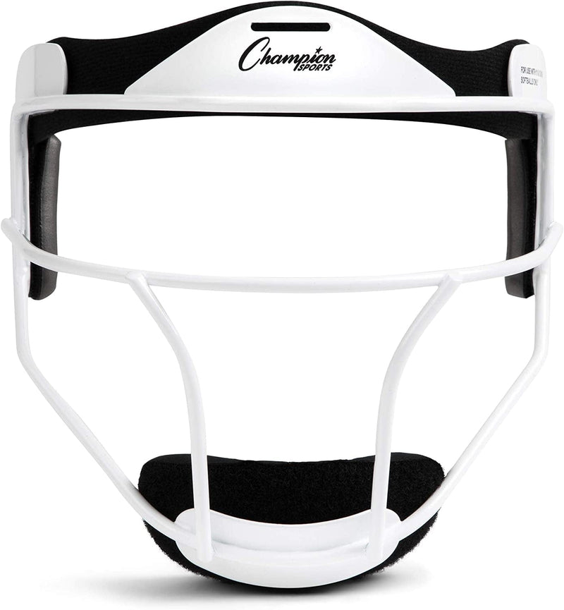 Champion Sports Softball Face Mask - Durable Fielder Head Guards - Premium Sports Accessories for Indoors and Outdoors - Magnesium or Steel in Multiple Colors and Sizes Sporting Goods > Outdoor Recreation > Winter Sports & Activities Champion Sports White Classic Steel (Adult Size) 