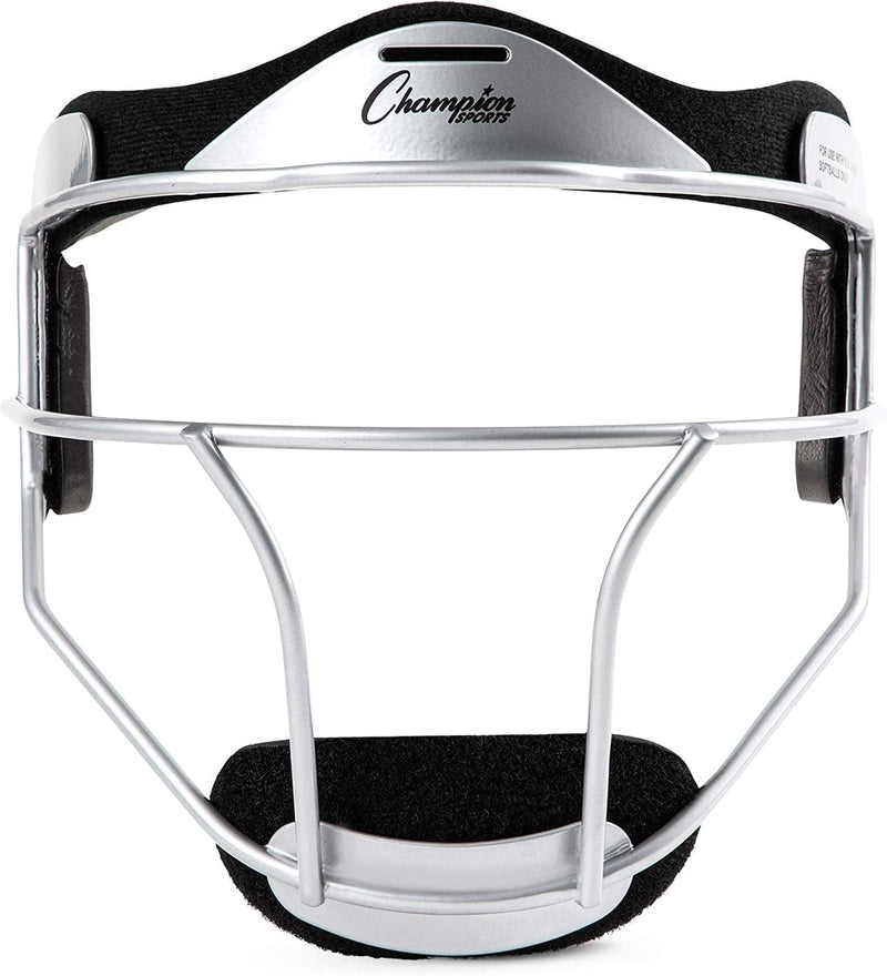 Champion Sports Softball Face Mask - Durable Fielder Head Guards - Premium Sports Accessories for Indoors and Outdoors - Magnesium or Steel in Multiple Colors and Sizes Sporting Goods > Outdoor Recreation > Winter Sports & Activities Champion Sports Silver Classic Steel (Adult Size) 