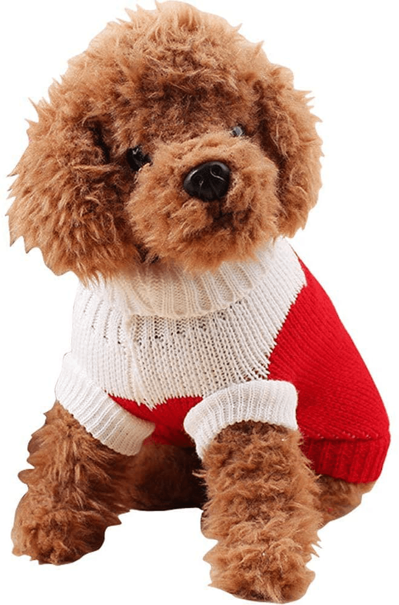 CHBORCHICEN Pet Dog Sweaters Classic Knitwear Turtleneck Winter Warm Puppy Clothing Cute Strawberry and Heart Doggie Sweater Animals & Pet Supplies > Pet Supplies > Dog Supplies > Dog Apparel CHBORCHICEN   