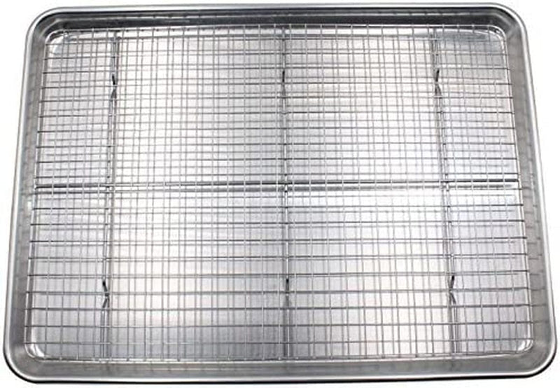 Checkered Chef Baking Sheet with Wire Rack Set 13" X 18" - Single Set W/ Half Sheet Pan & Stainless Steel Oven Rack for Cooking Home & Garden > Kitchen & Dining > Cookware & Bakeware Checkered Chef Aluminum Half Sheet w/Rack 1 Pack 