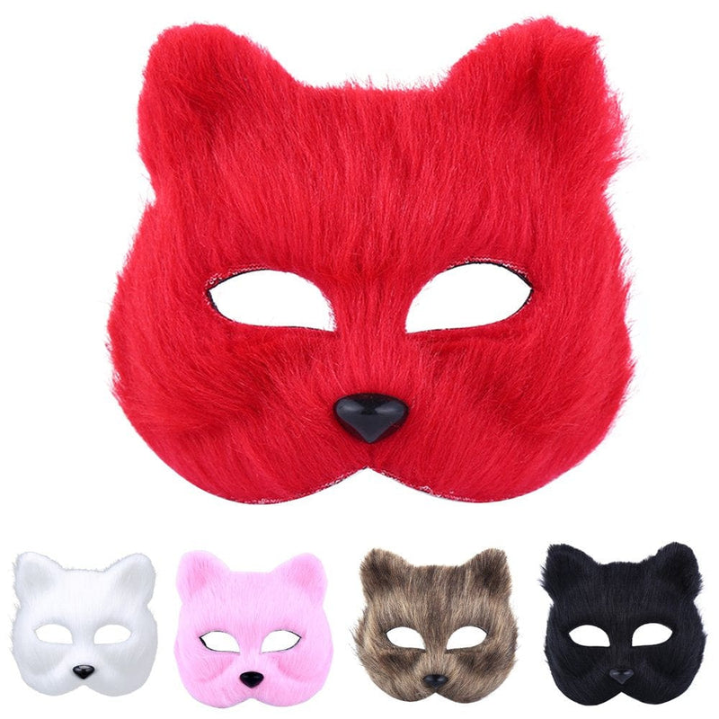 Cheers.Us Fox Masks Costume Furry Masquerade Party Decorative Masks Stage Performance- Props Fox Masks Apparel & Accessories > Costumes & Accessories > Masks Cheers.US Red  