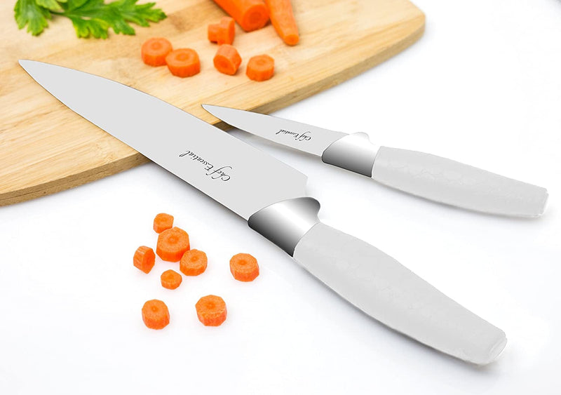 Chef Essential 6 Piece Knife Set with Matching Sheaths, Solid White Home & Garden > Kitchen & Dining > Kitchen Tools & Utensils > Kitchen Knives Chef Essential   