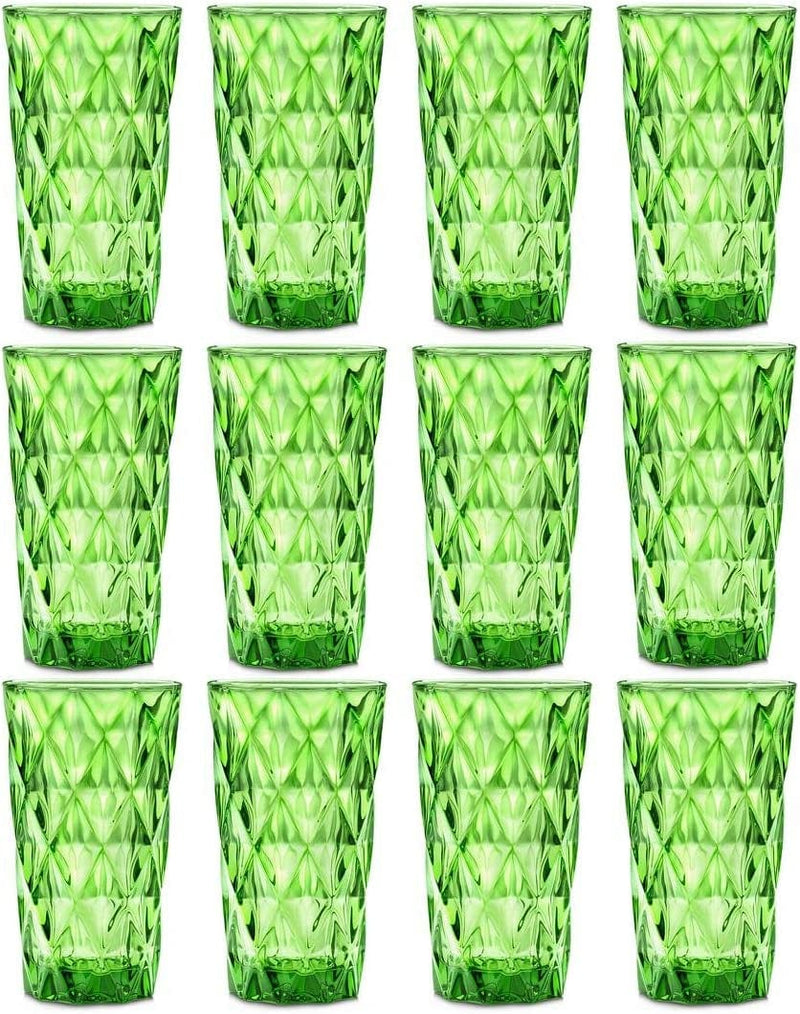 Chef'S Star 13 Oz Water Glasses, Glass Cups, Heavy Base Drink Glasses, Bar Glasses, Kitchen Glasses, Elegant Highball Drinking Glasses for Water, Juice, Cocktail, Wine, and Beer, Green, Set of 6 Home & Garden > Kitchen & Dining > Tableware > Drinkware Chef's Star Green 12 Count (Pack of 1) 