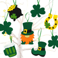 CHEFAN 24 PCS St Patrick'S Day Shamrock Ornaments, Good Luck Clover Hanging Bauble Trefoil Pendant Decoration for Tree Baubles Table Shelf St Patty'S Day Decorations Arts & Entertainment > Party & Celebration > Party Supplies CHEFAN 24pcs Ornaments  