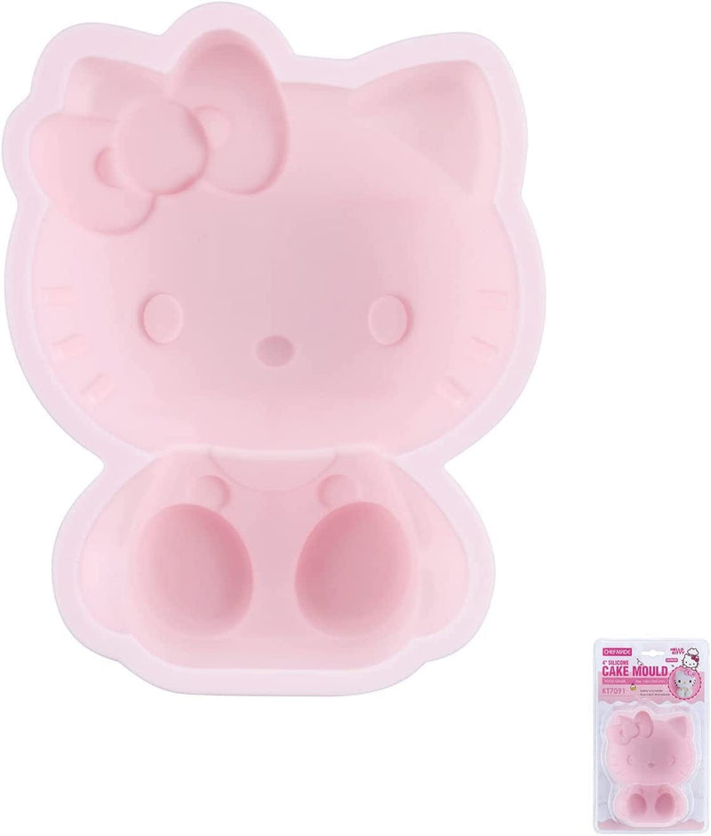 CHEFMADE Hello Kitty Cake Pan, 4-Inch Non-Stick Stereo Silicone Cake Mold for Oven and Instant Pot Baking (Pink) Home & Garden > Kitchen & Dining > Cookware & Bakeware CHEFMADE 09 - 4" Kitty Stereo  
