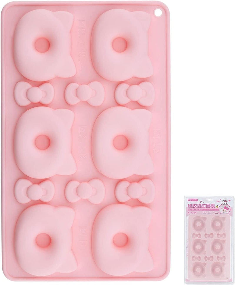 CHEFMADE Hello Kitty Cake Pan, 4-Inch Non-Stick Stereo Silicone Cake Mold for Oven and Instant Pot Baking (Pink) Home & Garden > Kitchen & Dining > Cookware & Bakeware CHEFMADE 04 - 6 Cups Kitty Donut  