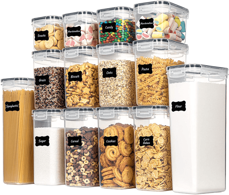 Chefstory Airtight Food Storage Containers Set, 14 PCS Kitchen Storage Containers with Lids for Flour, Sugar and Cereal, Plastic Dry Food Canisters for Pantry Organization and Storage Home & Garden > Kitchen & Dining > Food Storage CHEFSTORY   