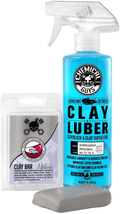 Chemical Guys CLY_KIT_1 Heavy Duty Clay Bar and Luber Synthetic Lubricant Kit (16 fl oz) (2 Items),Black  Chemical Guys Gray Clay Bar Medium w/ Luber 