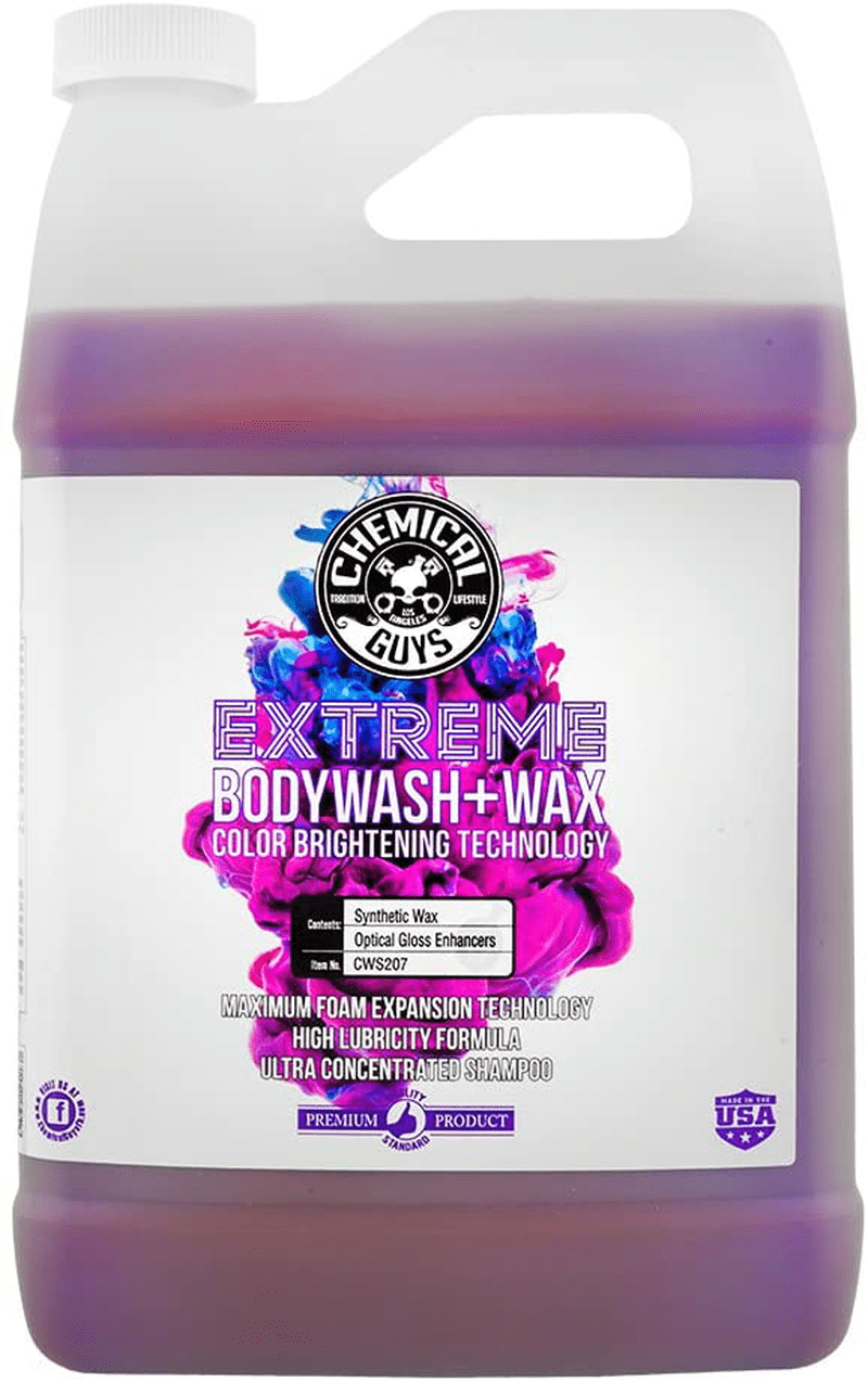 Chemical Guys CWS20764 Extreme Bodywash & Wax Foaming Car Wash Soap (Works with Foam Cannons, Foam Guns or Bucket Washes), 64 oz., Grape Scent  ‎Chemical Guys Extreme Bodywash 1 Gal/128 oz 