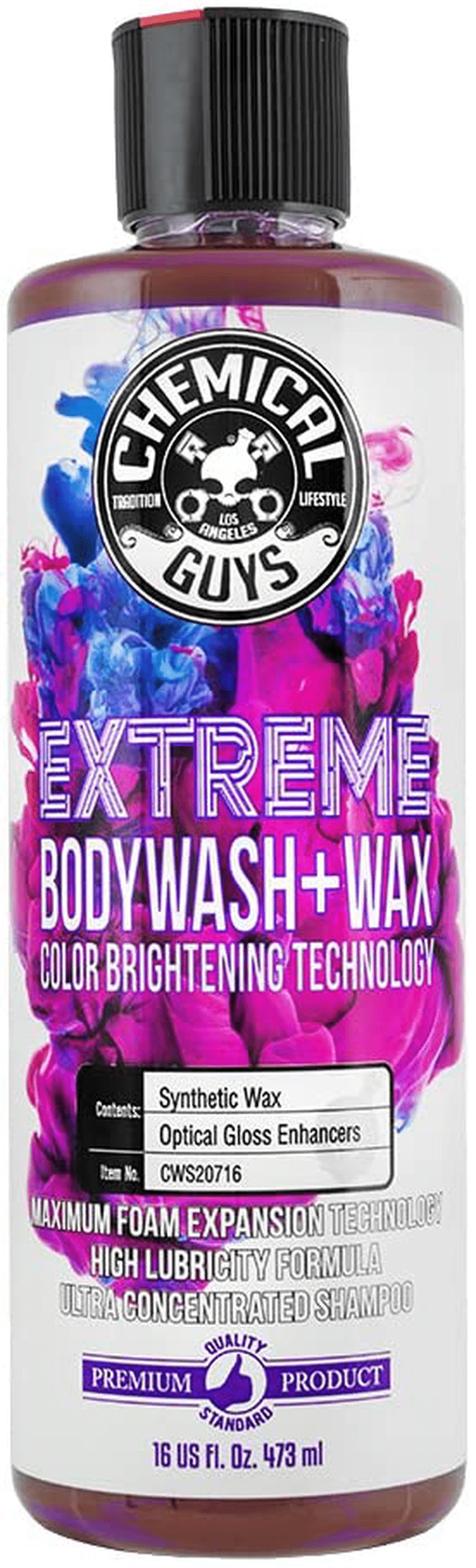 Chemical Guys CWS20764 Extreme Bodywash & Wax Foaming Car Wash Soap (Works with Foam Cannons, Foam Guns or Bucket Washes), 64 oz., Grape Scent  ‎Chemical Guys Extreme Bodywash 16 oz 