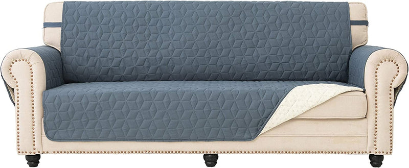 Chenlight XL Sofa Slipcover Slip Resistant,Water Resistant,Machine Washable,Elastic Straps Furniture Protector for Kids Children,Pets,Dogs(Blue,78") Home & Garden > Decor > Chair & Sofa Cushions Chenlight Blue/Beige 78" 