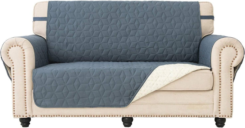 Chenlight XL Sofa Slipcover Slip Resistant,Water Resistant,Machine Washable,Elastic Straps Furniture Protector for Kids Children,Pets,Dogs(Blue,78") Home & Garden > Decor > Chair & Sofa Cushions Chenlight Blue/Beige 54" 