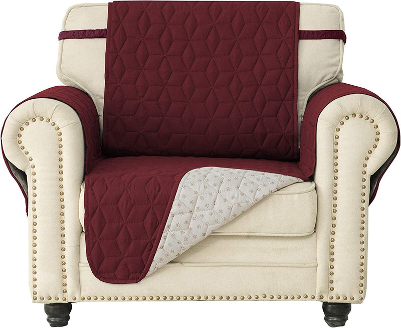 Chenlight XL Sofa Slipcover Slip Resistant,Water Resistant,Machine Washable,Elastic Straps Furniture Protector for Kids Children,Pets,Dogs(Blue,78") Home & Garden > Decor > Chair & Sofa Cushions Chenlight Burgundy/Beige C-23" 