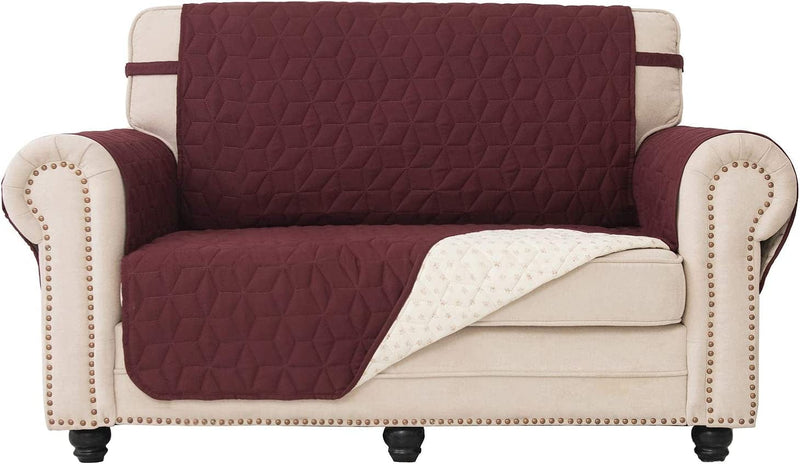 Chenlight XL Sofa Slipcover Slip Resistant,Water Resistant,Machine Washable,Elastic Straps Furniture Protector for Kids Children,Pets,Dogs(Blue,78") Home & Garden > Decor > Chair & Sofa Cushions Chenlight Burgundy/Beige 54" 