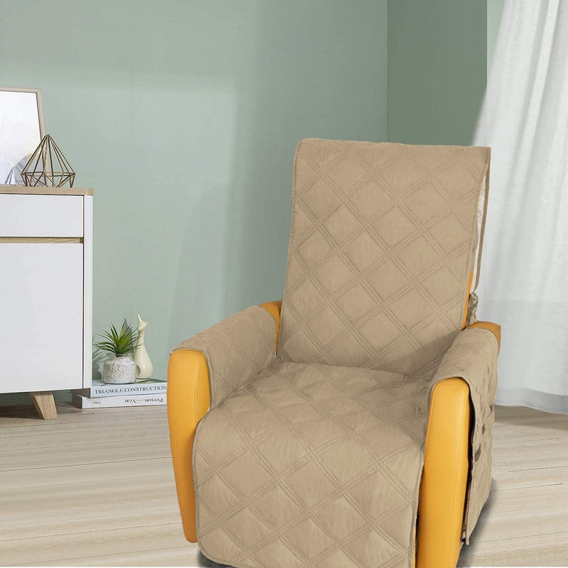 CHHKON Recliner Chair Covers 100% Waterproof with Anti-Skip Furniture Protector Sofa Slipcover for Children, Sofa Covers for Dogs (Beige, 23'') Home & Garden > Decor > Chair & Sofa Cushions CHHKON   