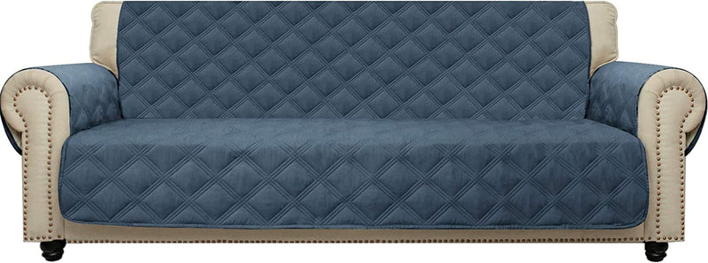 CHHKON Sofa Cover 100% Waterproof Non-Slip Quilted Furniture Protector Sofa Slipcover for Children, Pets for Leather Couch (Blue, 78") Home & Garden > Decor > Chair & Sofa Cushions CHHKON Blue 78" 