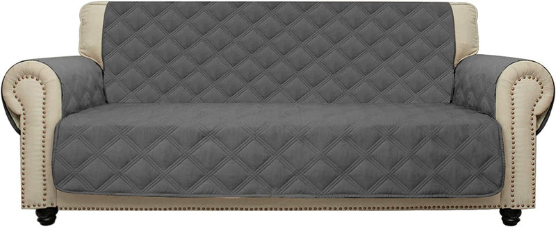 CHHKON Sofa Cover 100% Waterproof Non-Slip Quilted Furniture Protector Sofa Slipcover for Children, Pets for Leather Couch (Blue, 78") Home & Garden > Decor > Chair & Sofa Cushions CHHKON Dark Grey 68" 