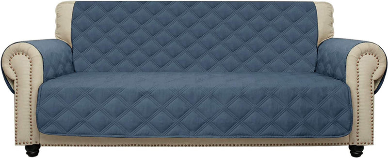 CHHKON Sofa Cover 100% Waterproof Non-Slip Quilted Furniture Protector Sofa Slipcover for Children, Pets for Leather Couch (Blue, 78") Home & Garden > Decor > Chair & Sofa Cushions CHHKON Blue 68" 