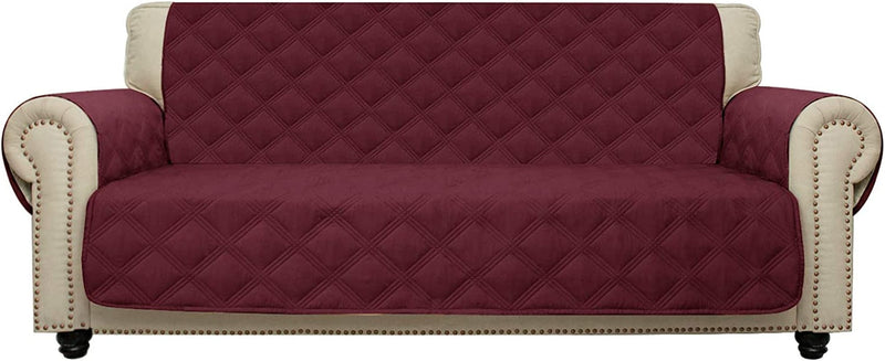 CHHKON Sofa Cover 100% Waterproof Non-Slip Quilted Furniture Protector Sofa Slipcover for Children, Pets for Leather Couch (Blue, 78") Home & Garden > Decor > Chair & Sofa Cushions CHHKON Burgundy 68" 